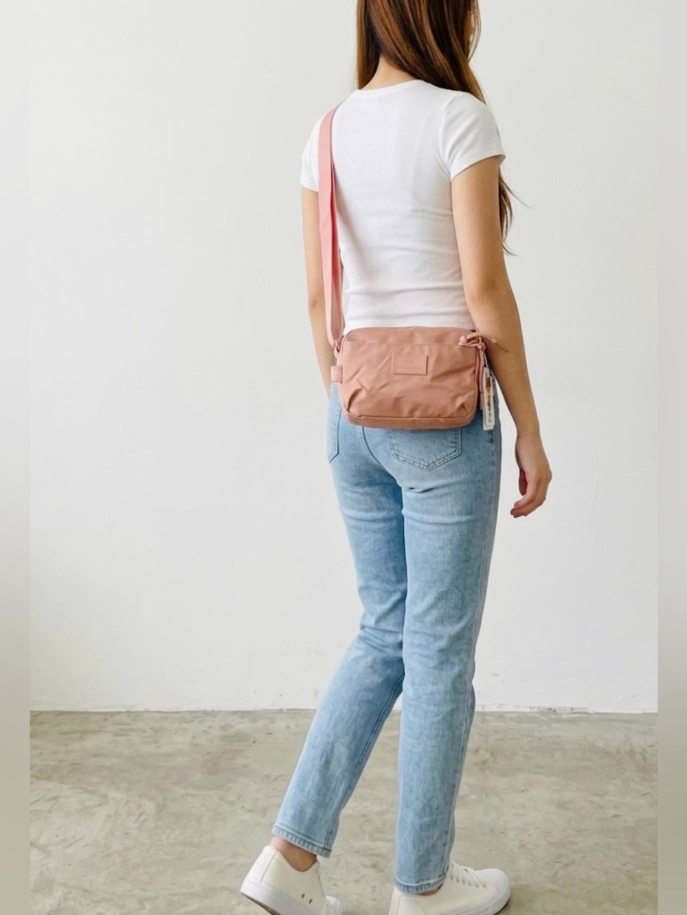 Lightweight Nylon Crossbody Bag Multi-Zip Small Square Shoulder Bag